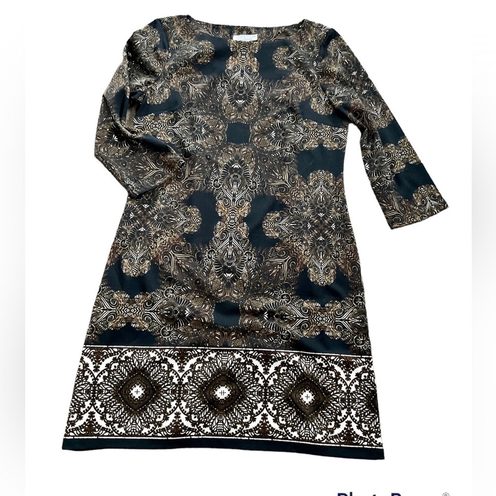 London Style Collection Aztec type print dress 3/4 sleeve size 10